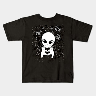 Alien loves U Back Kids T-Shirt